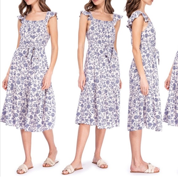 Ruffle Strap Midi Dress - Picture 1 of 5